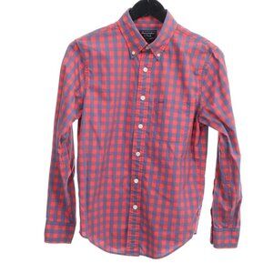 Abercrombie & Fitch Red Blue Check Plaid Button-Down Shirt XS